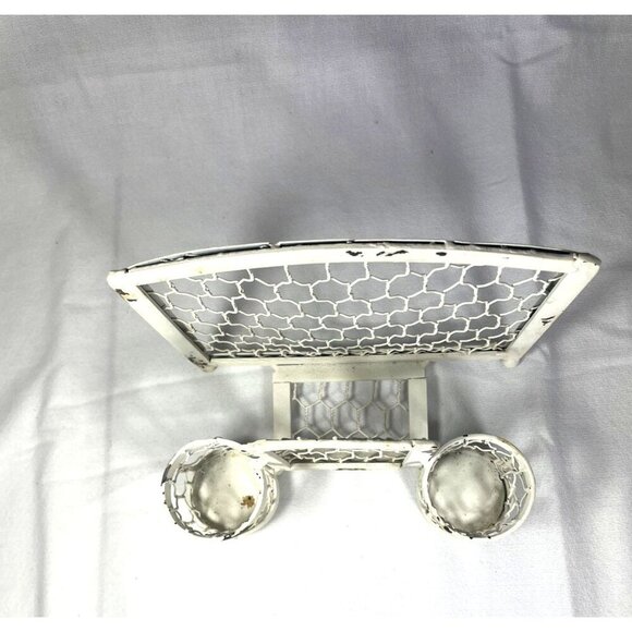 Vintage Cottagecore Chicken Wire Napkin Salt & Perrper Shaker Holder - Picture 5 of 9